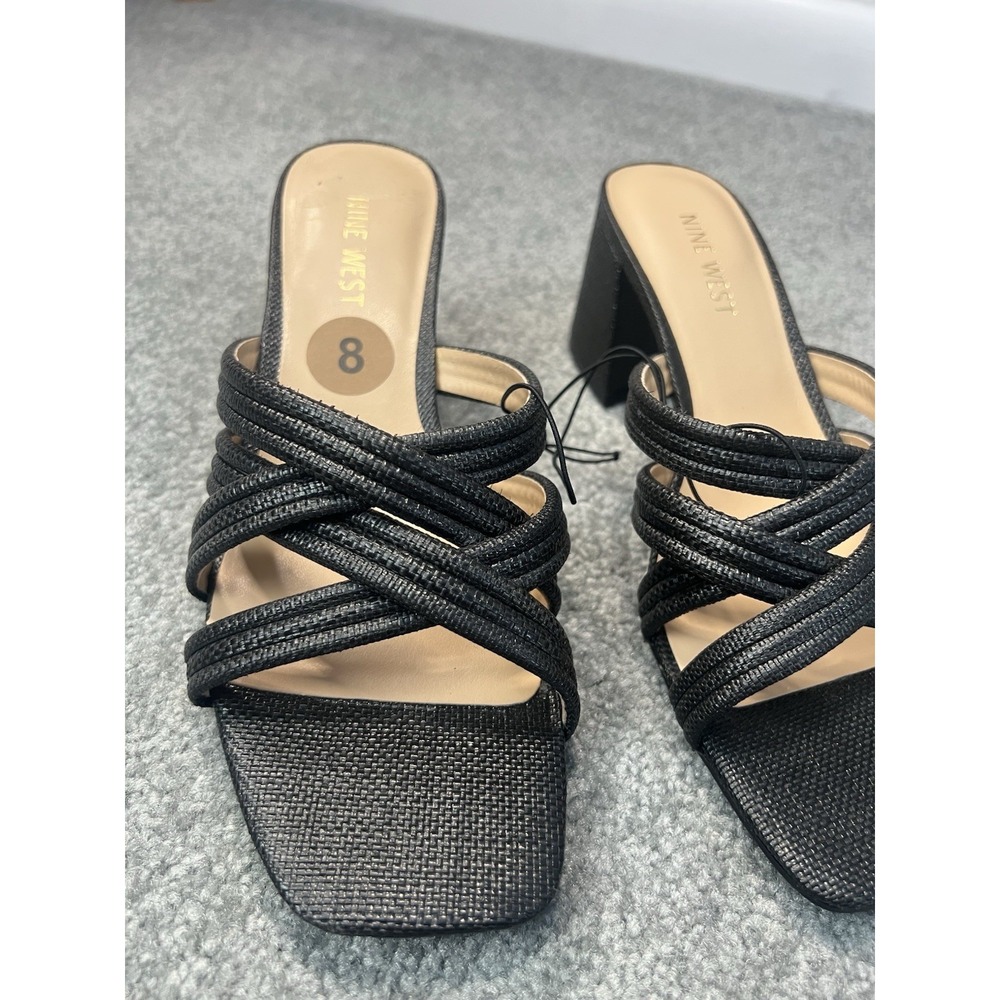 Nine West Women's Black Heeled Sandals Size 8 New - Picture 2 of 6